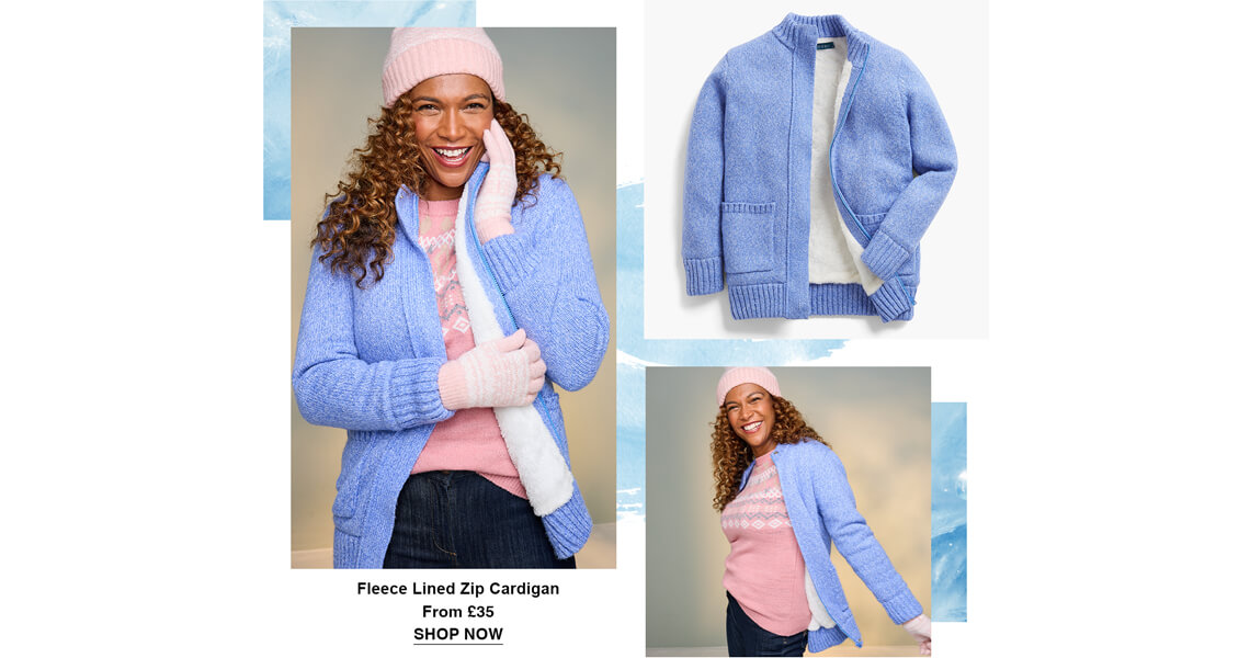 Fleece Lined Zip Cardigan - LD466